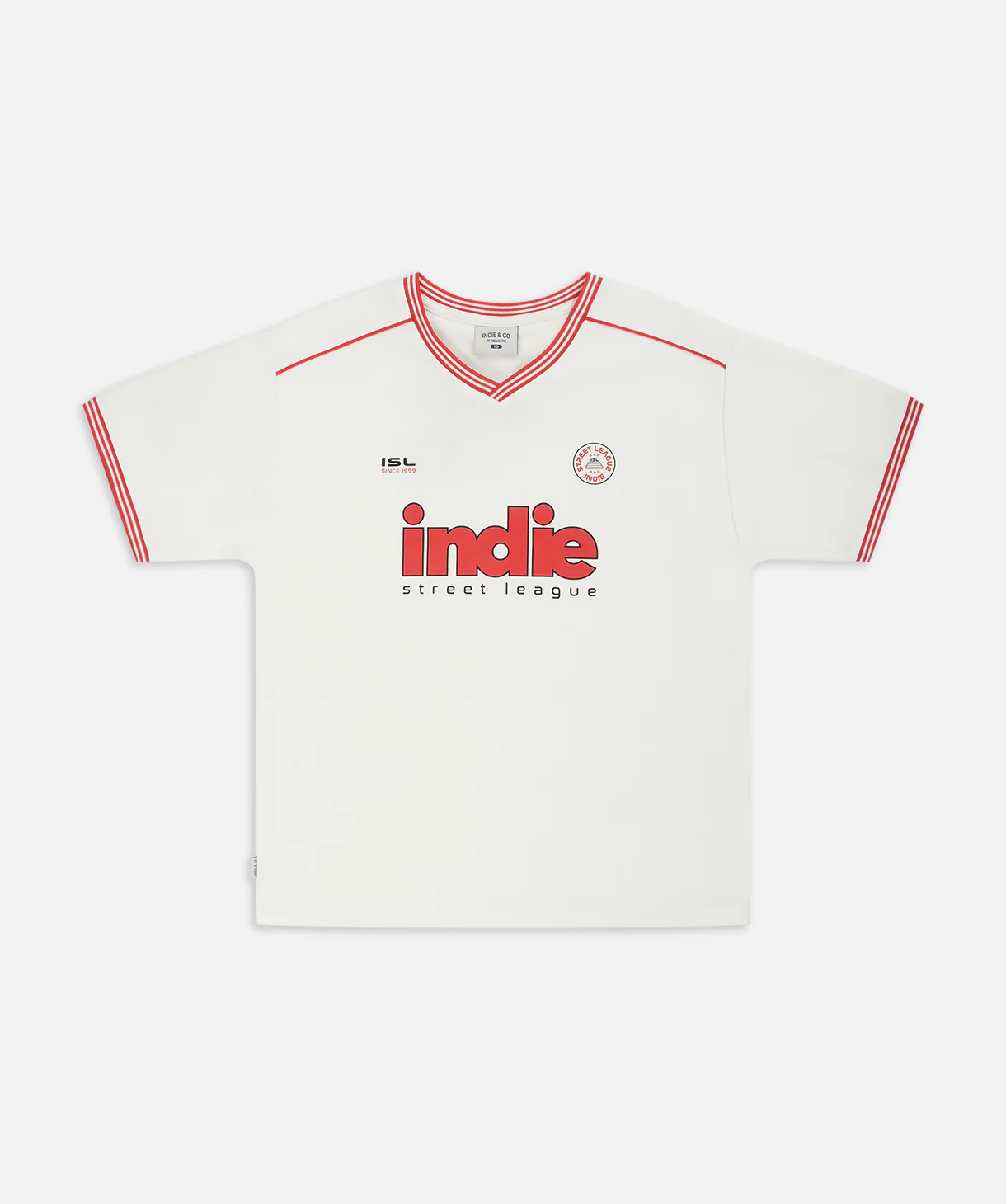 The League Tee - White/Red