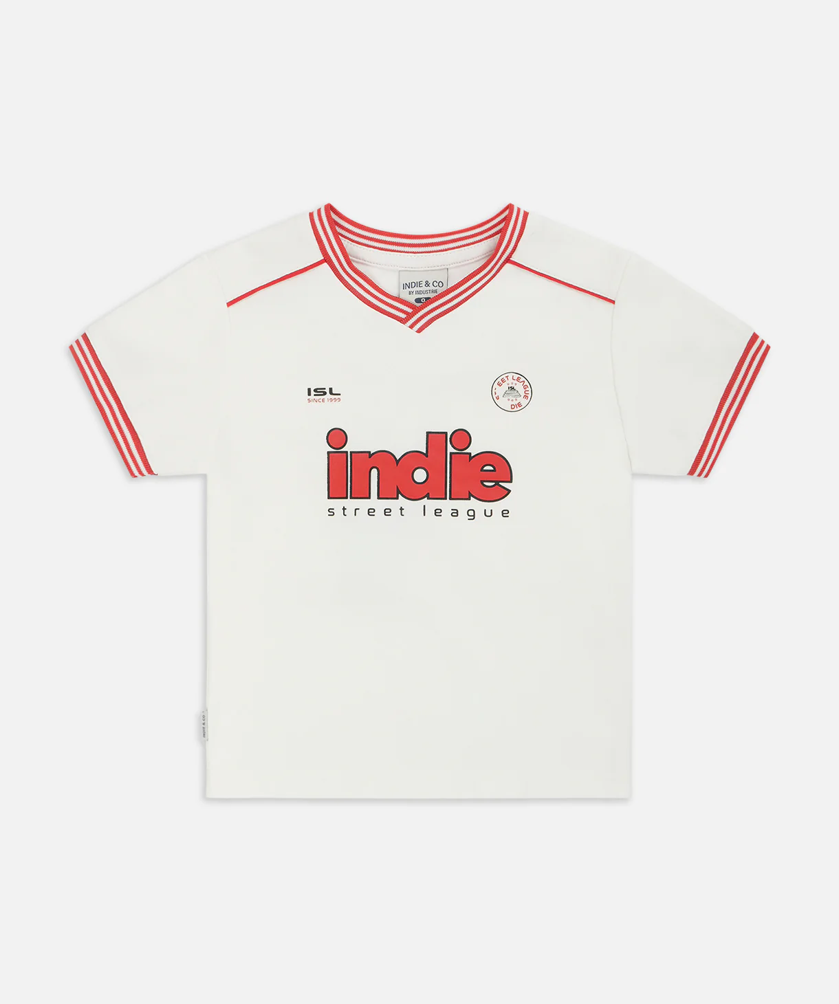 The League Tee - White/Red