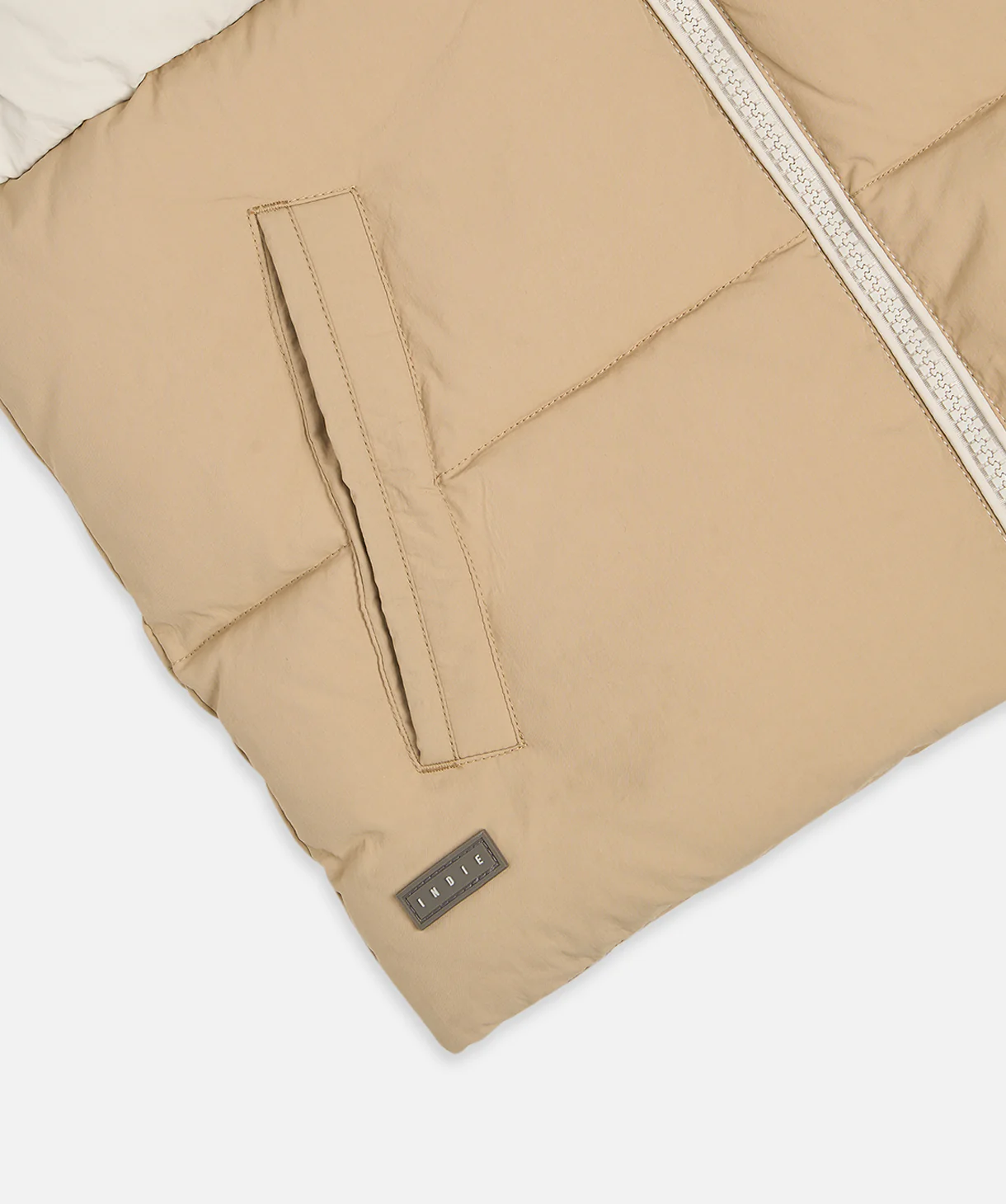 The Oakland Puffer Vest - Toffee/Off White - Image 4