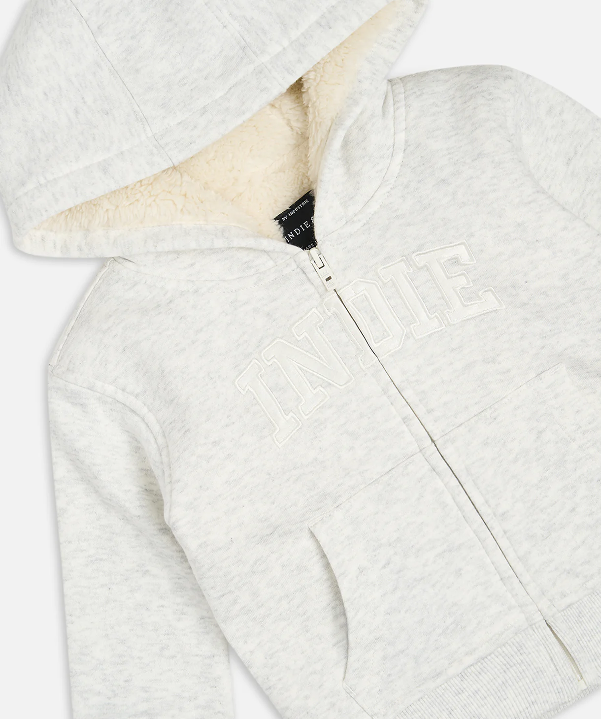 The Sherpa Huntington Hoodie - Light Grey Marle/White - Image 3