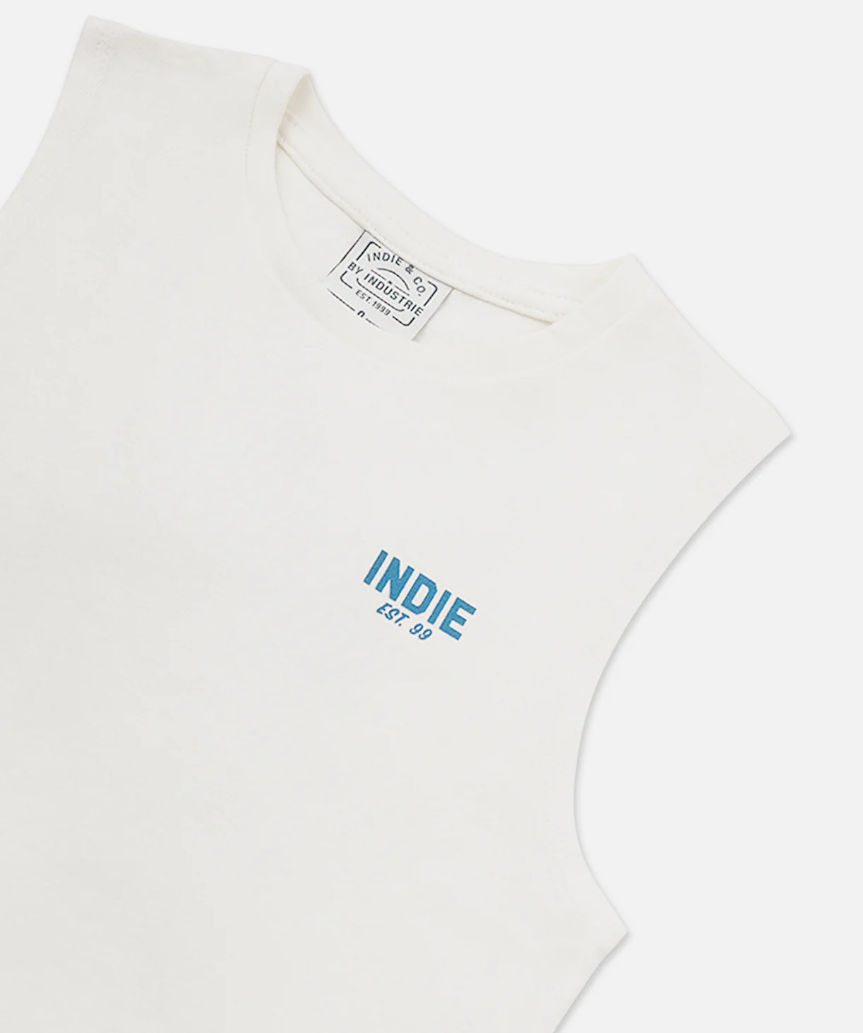 The Camino Muscle Tee - Cream/Blue - Image 3