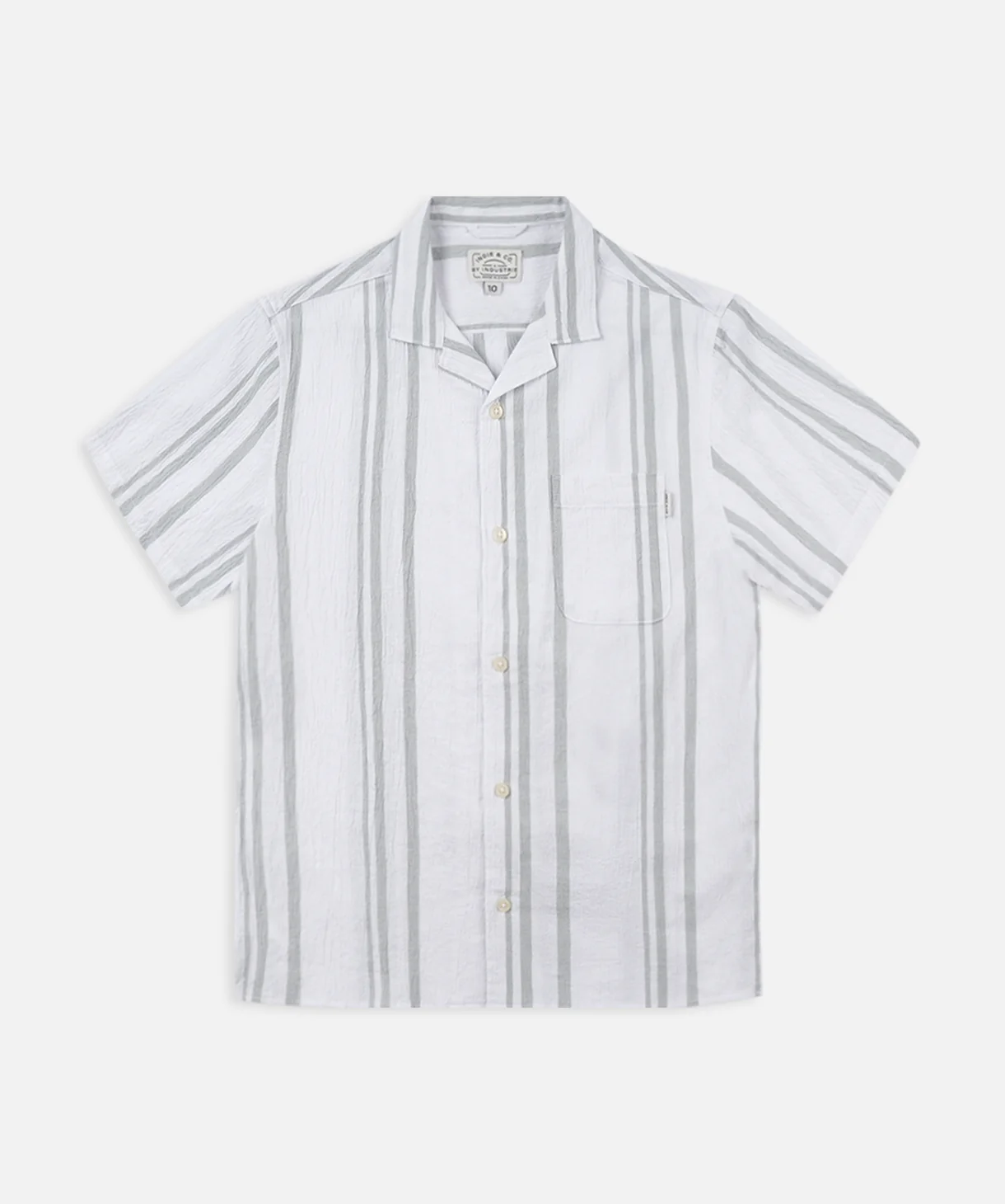Indie Striped Magna S/s Shirt - Off White/Sage