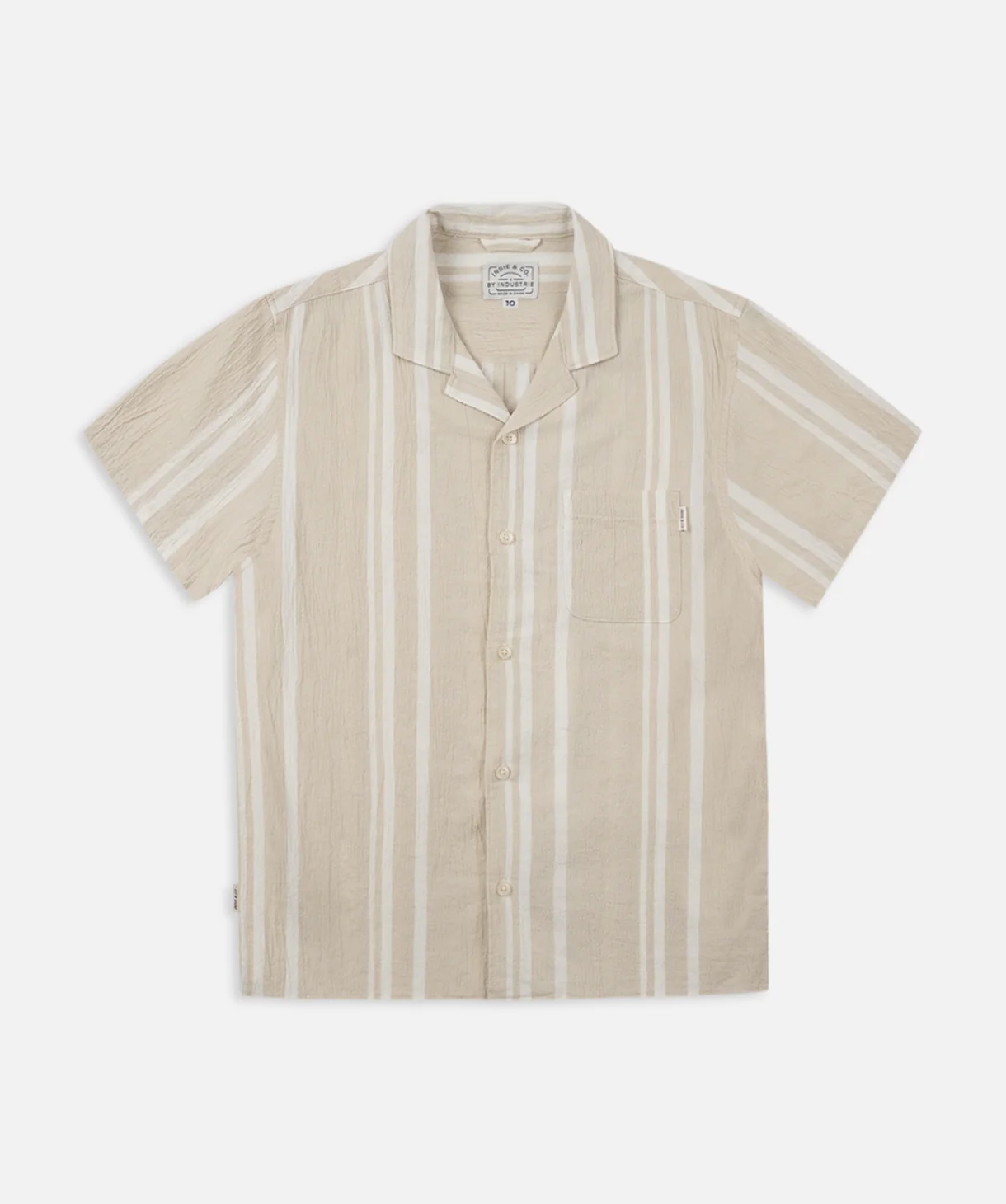 The Indie Striped S/s Shirt - Sand/Ecru