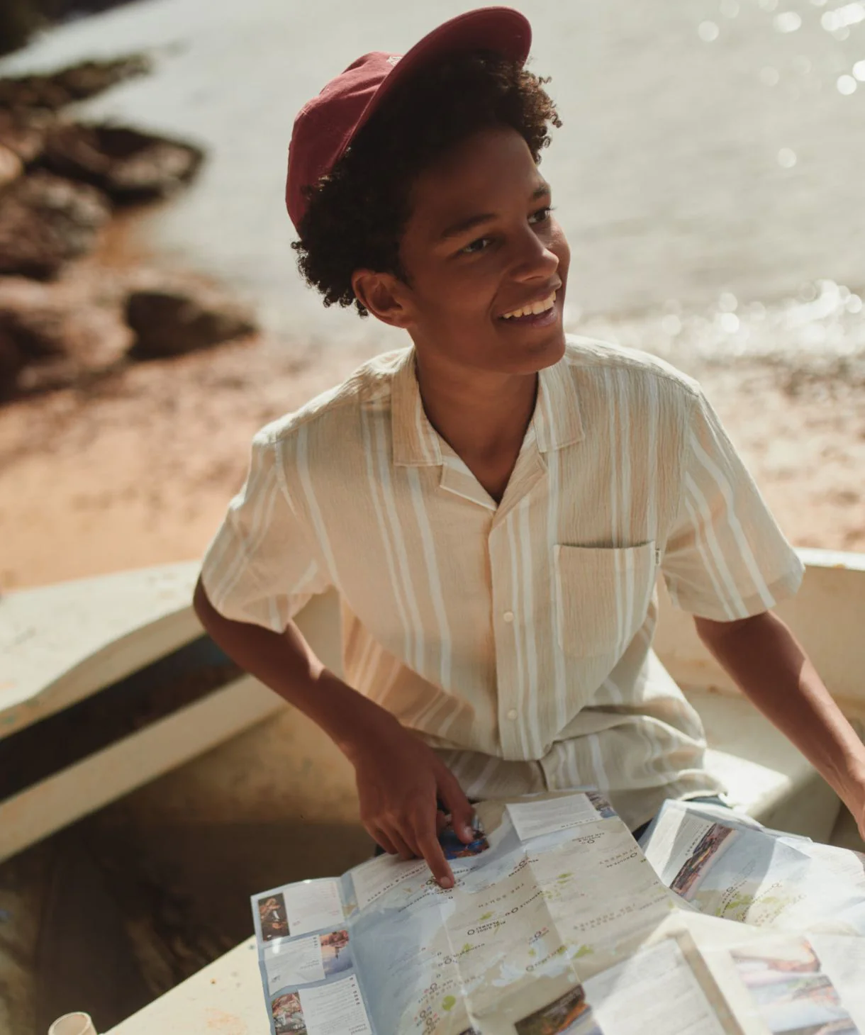 The Indie Striped S/s Shirt - Sand/Ecru - Image 2