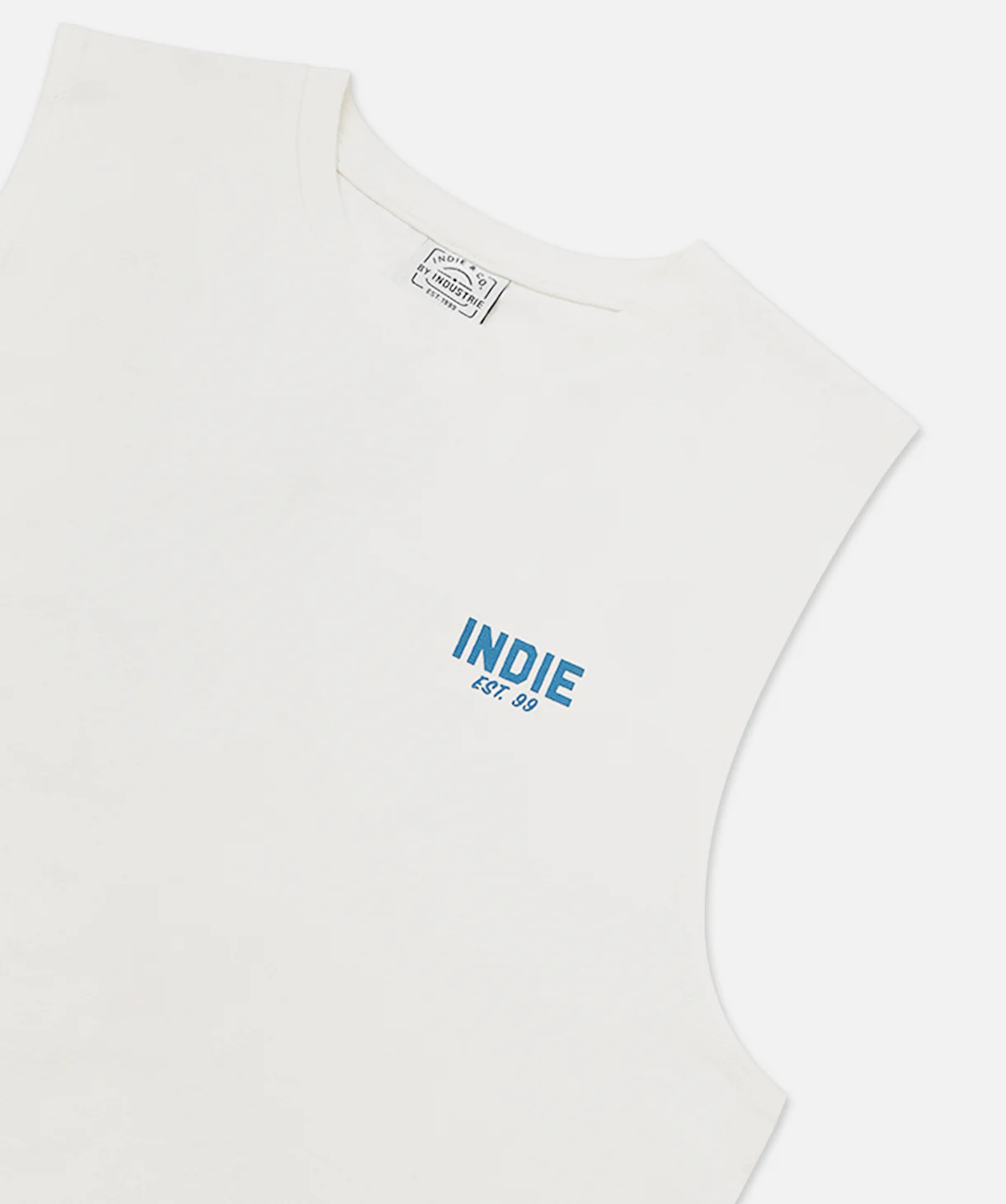 The Camino Muscle Tee - Cream/Blue - Image 3