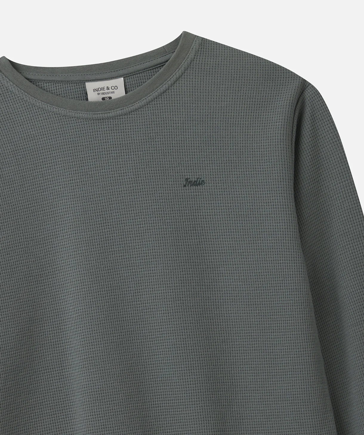 The Bryant Waffle Ls Tee - Washed Coal - Image 2