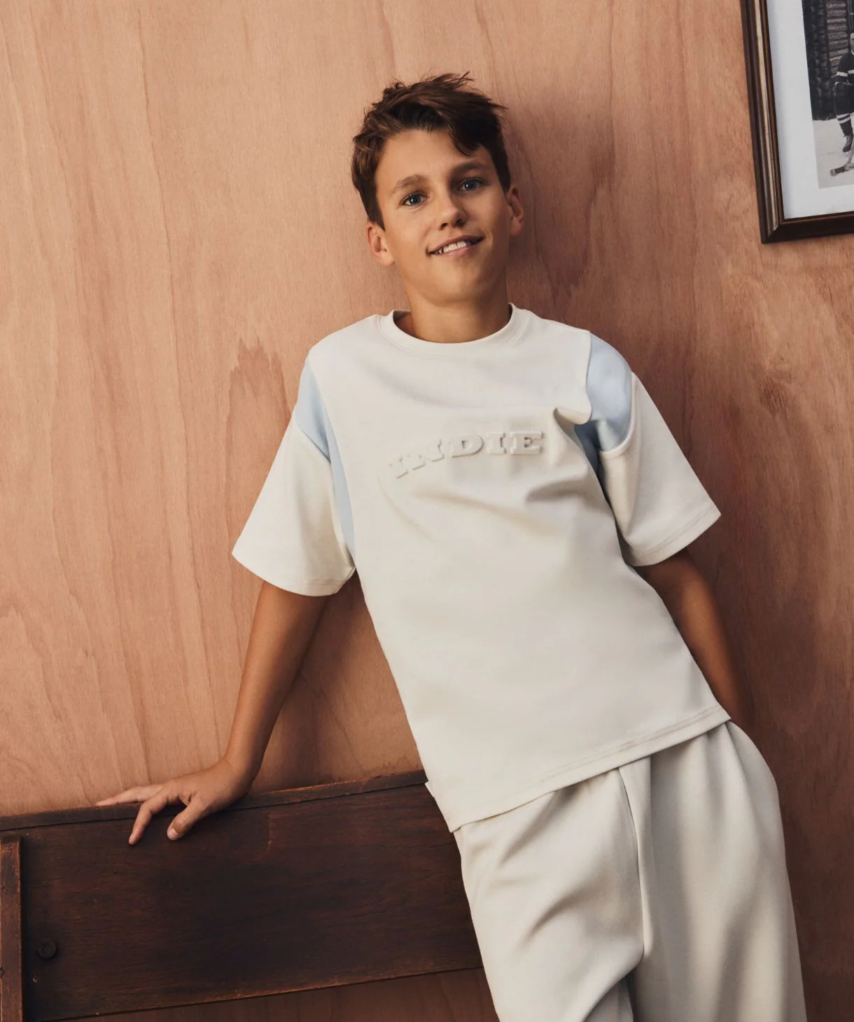The Pier Embossed Tee - Cream - Image 2
