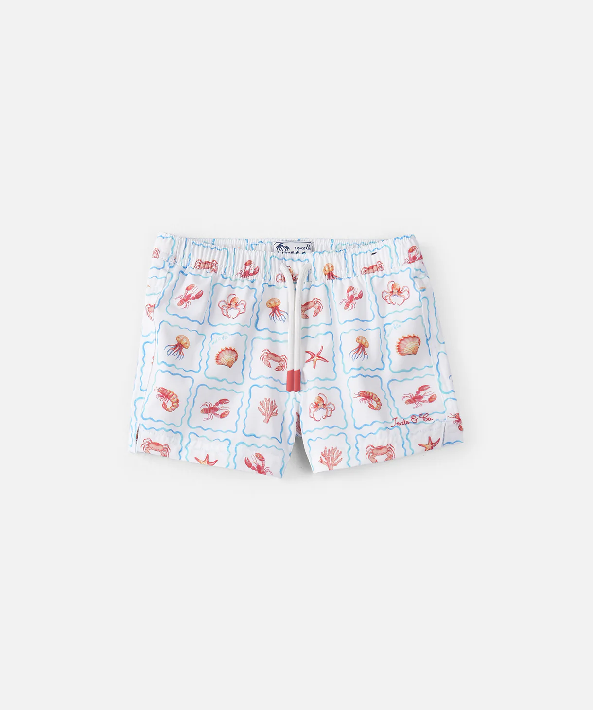 The Positano Swim Trunk - Off White Orange