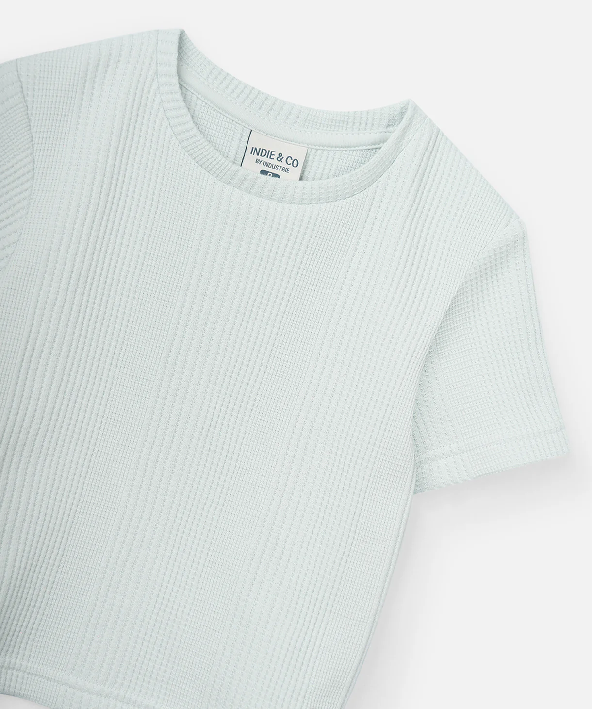 The Veneto Waffle Tee - Sky Blue - Image 2