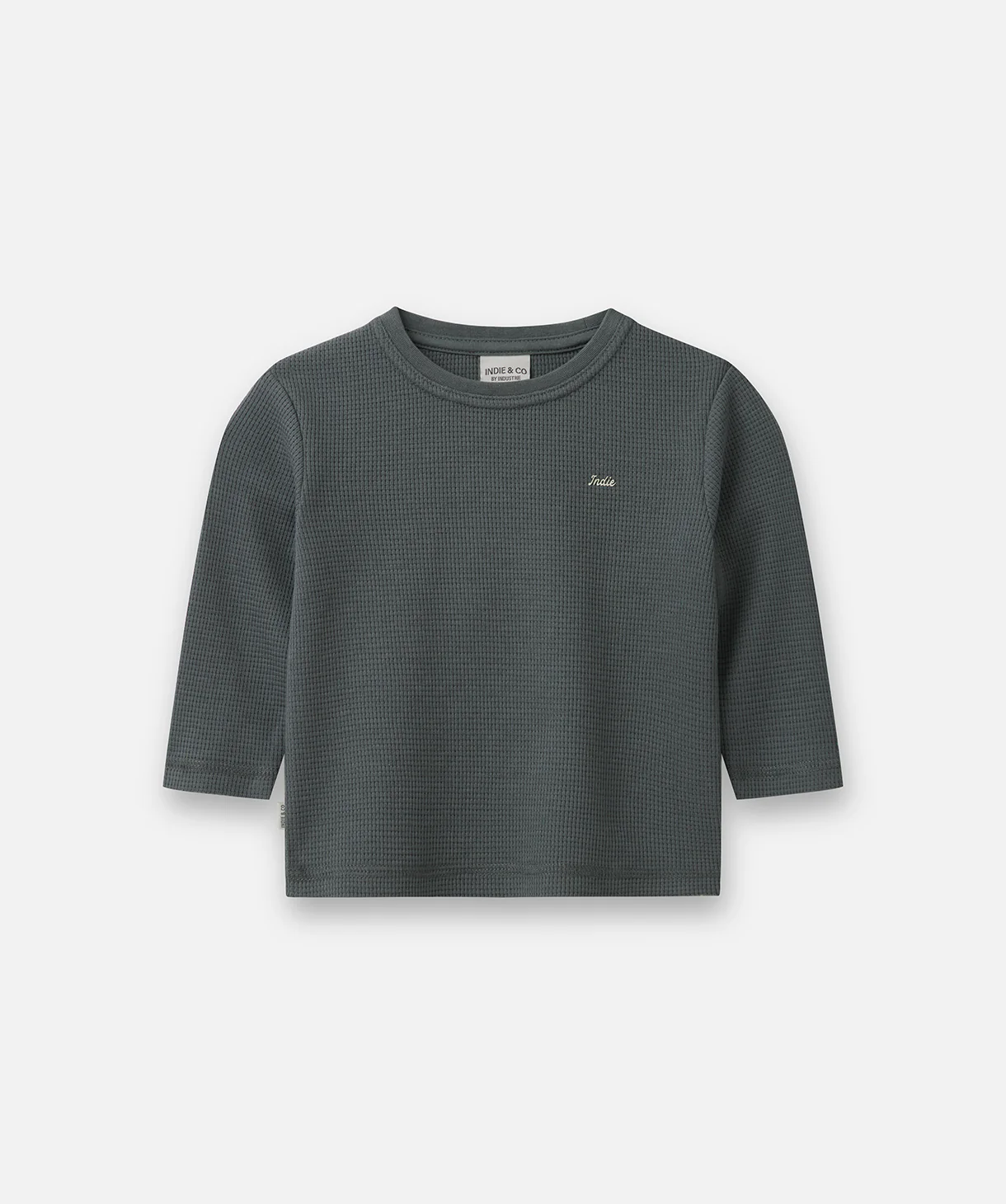 The Bryant Waffle Ls Tee - Washed Coal