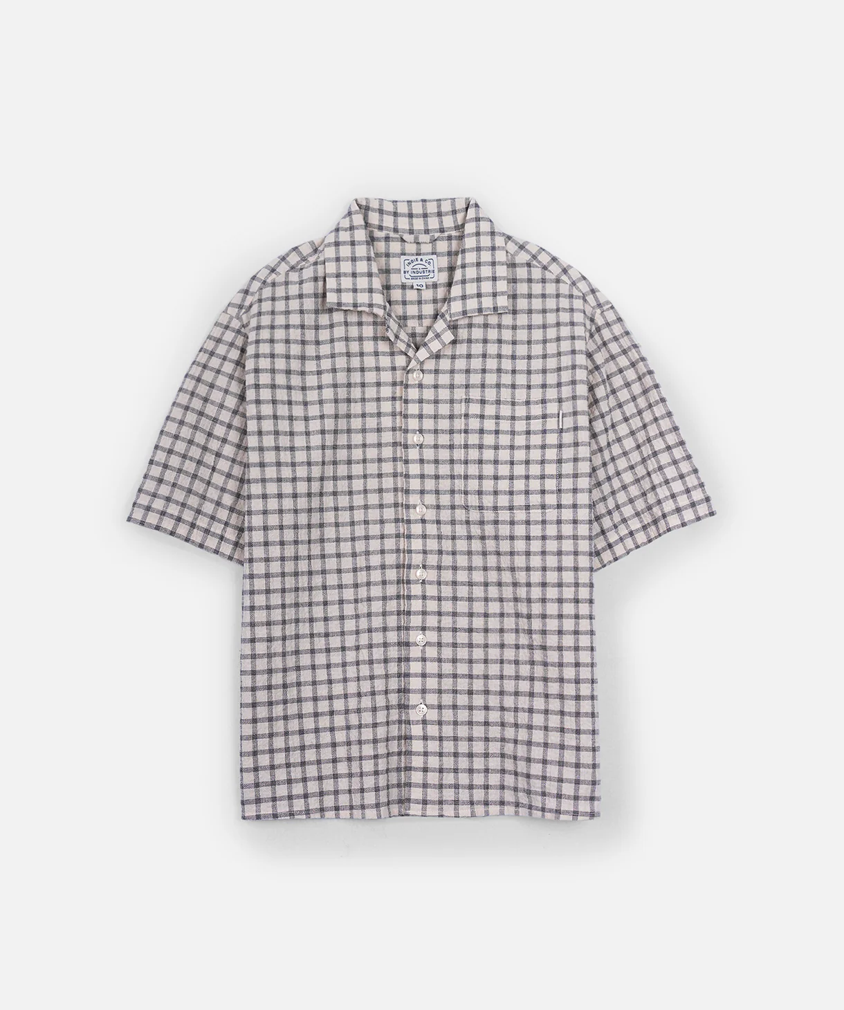 The Torrente S/s Shirt - Stone/Navy