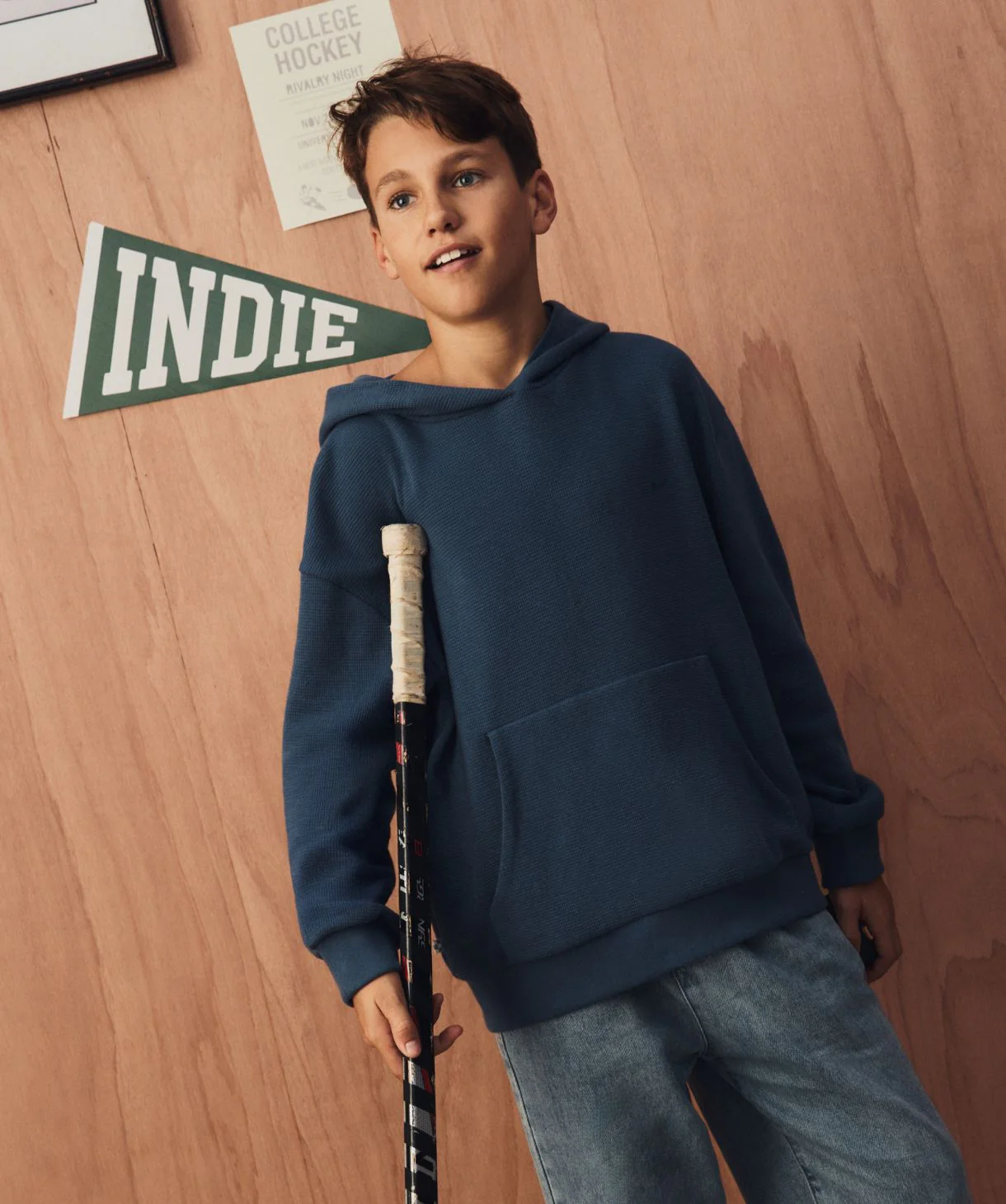 The Jackson Waffle Hoodie - Wash Ocean - Image 2