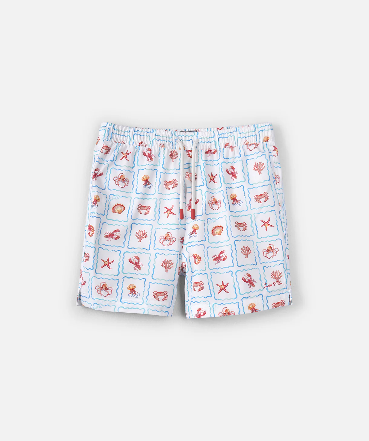 The Positano Swim Trunk - Off White Orange