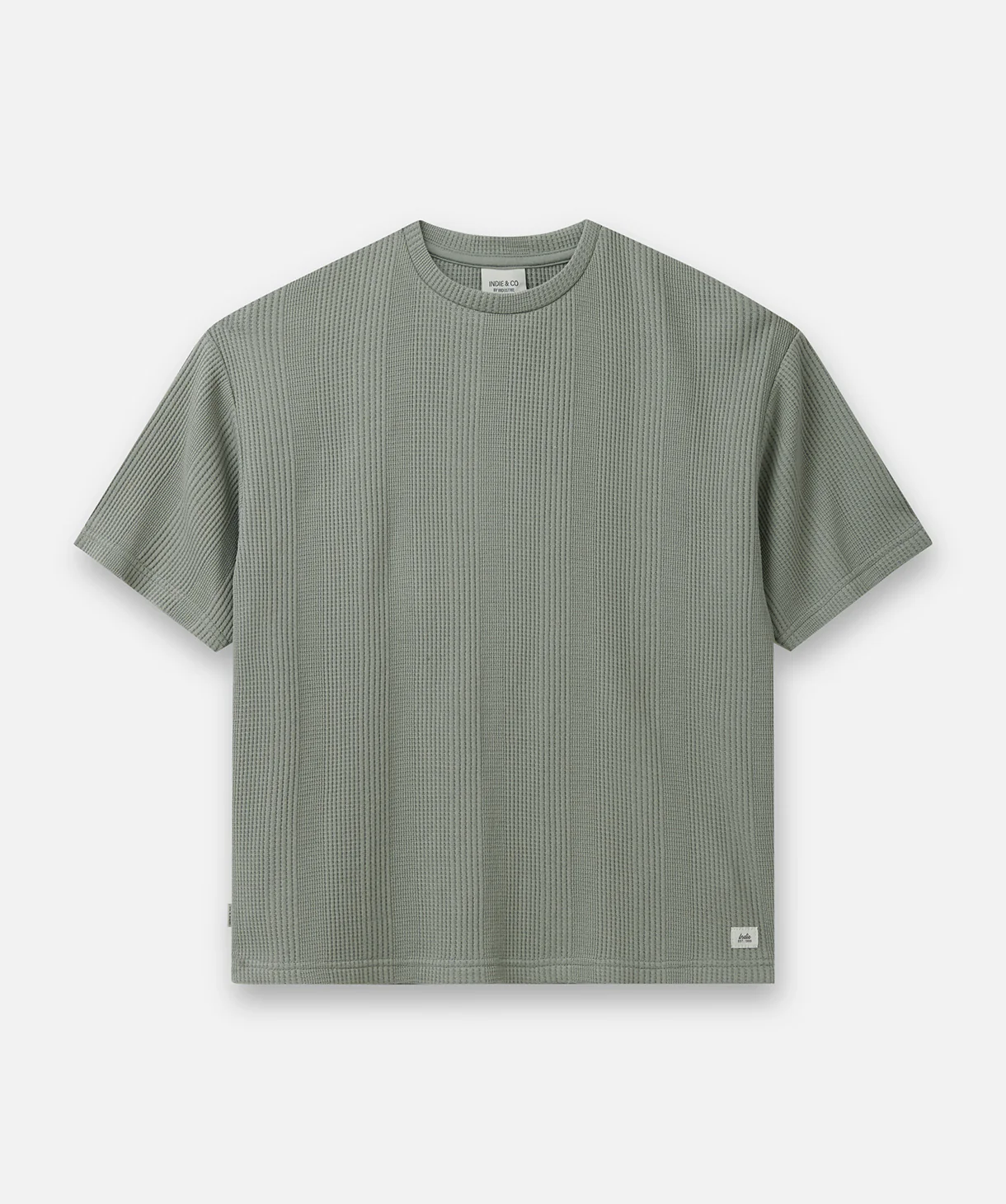 The Veneto Waffle Tee - Concrete