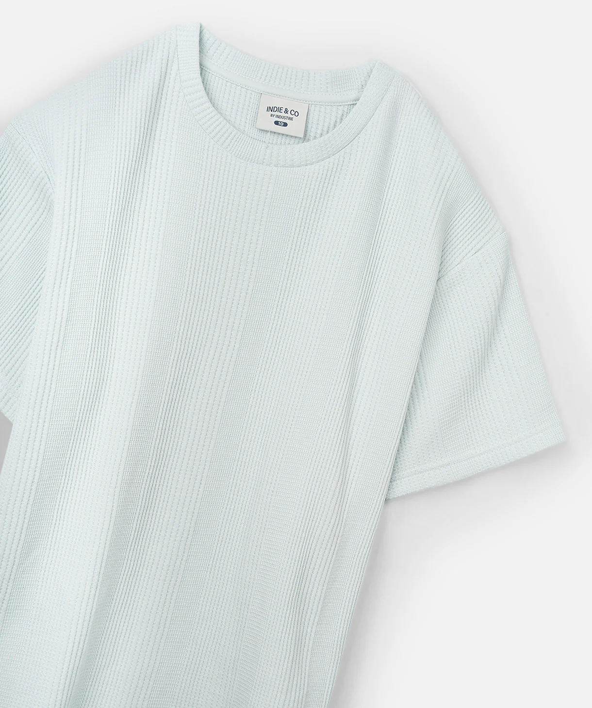 The Veneto Waffle Tee - Sky Blue - Image 2